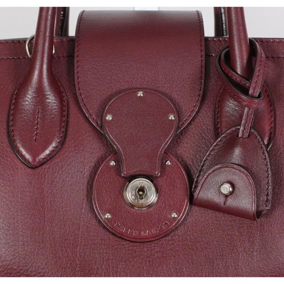 Ralph Lauren Purple Label Collection bag handbag Ricky soft burgundy open top - Picture 13 of 16